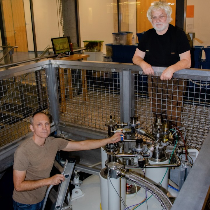 Ken and Istvan in the current NMR facility
