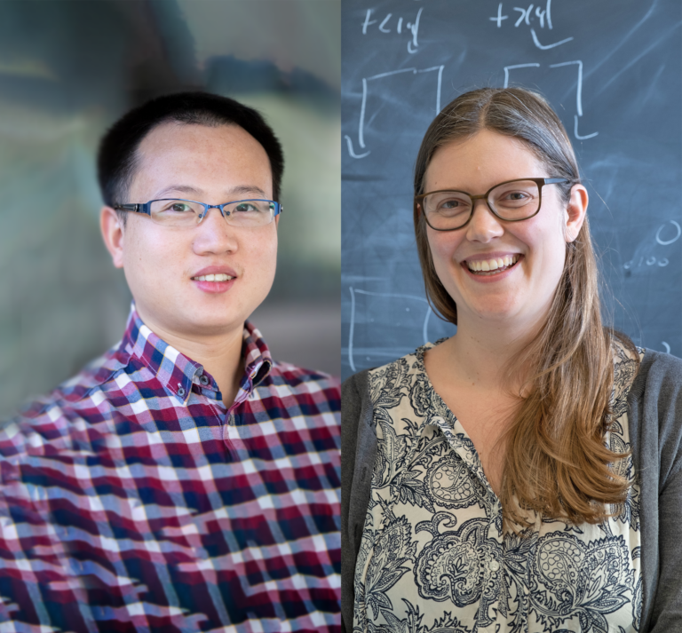 Sanfeng Wu, assistant professor in the Department of Physics; and Leslie Schoop, assistant professor in the Department of Chemistry.