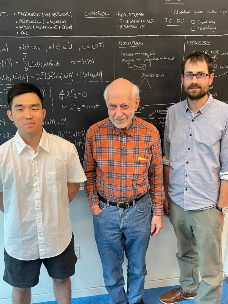 Wonju Lee, Herschel Rabitz, and Ben Lienhard in Frick Lab.