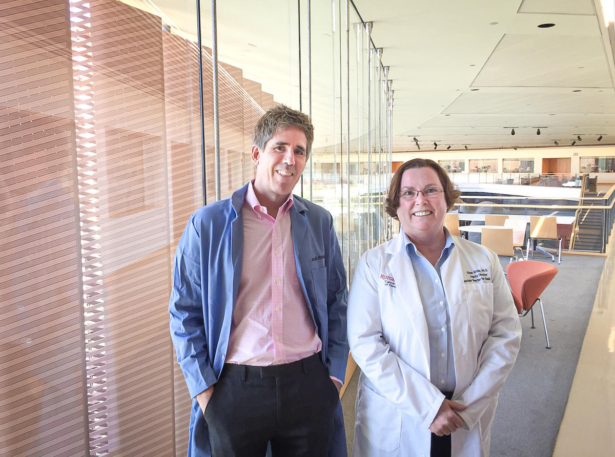 Josh Rabinowitz and colleague Eileen White from the Rutgers Cancer Institute, who will serve as the branch’s associate director.