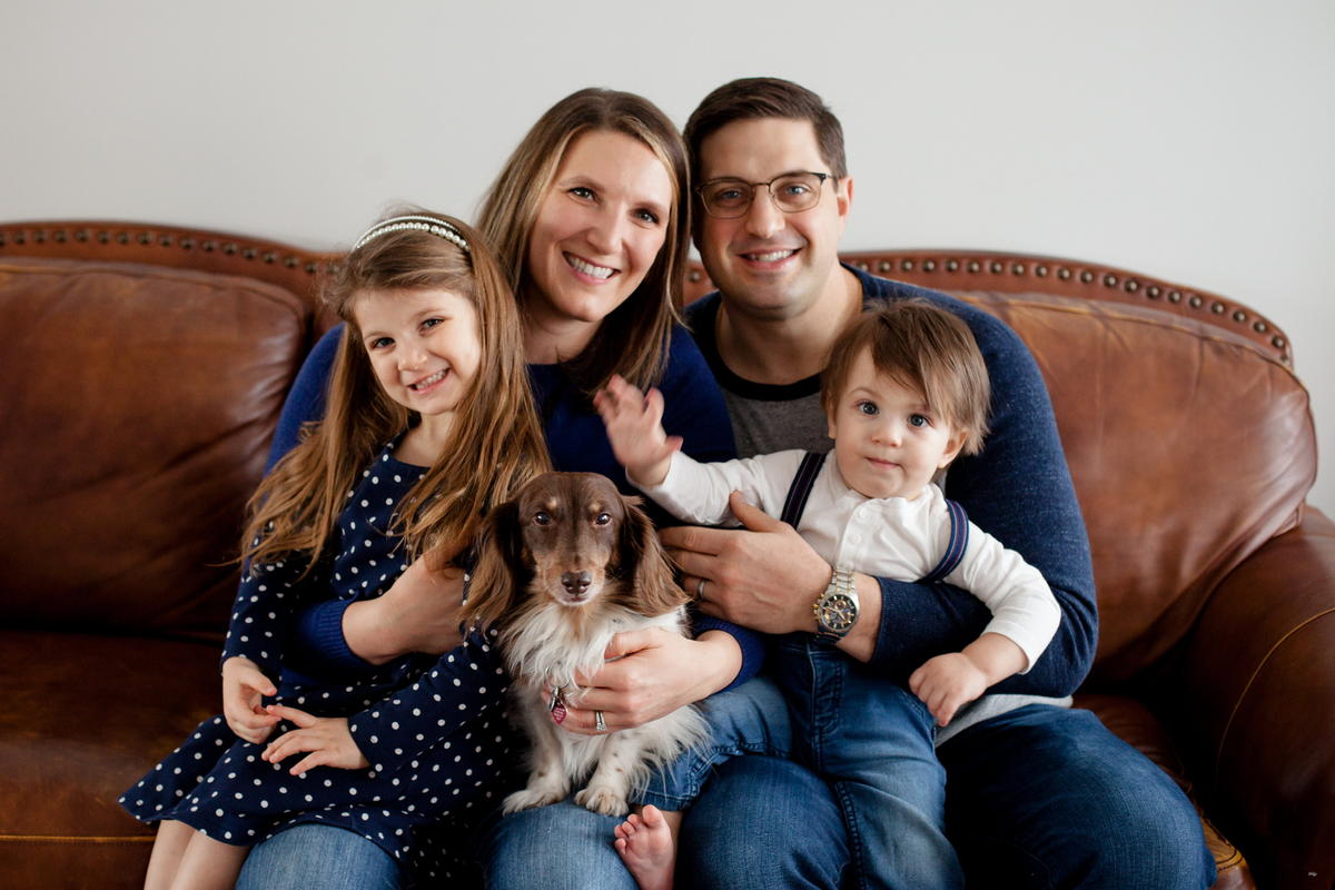 Michael VanHeyst with his wife Stephanie; Violet (3); Bryce (1); and Odie the dog. Photo courtesy of Michael VanHeyst