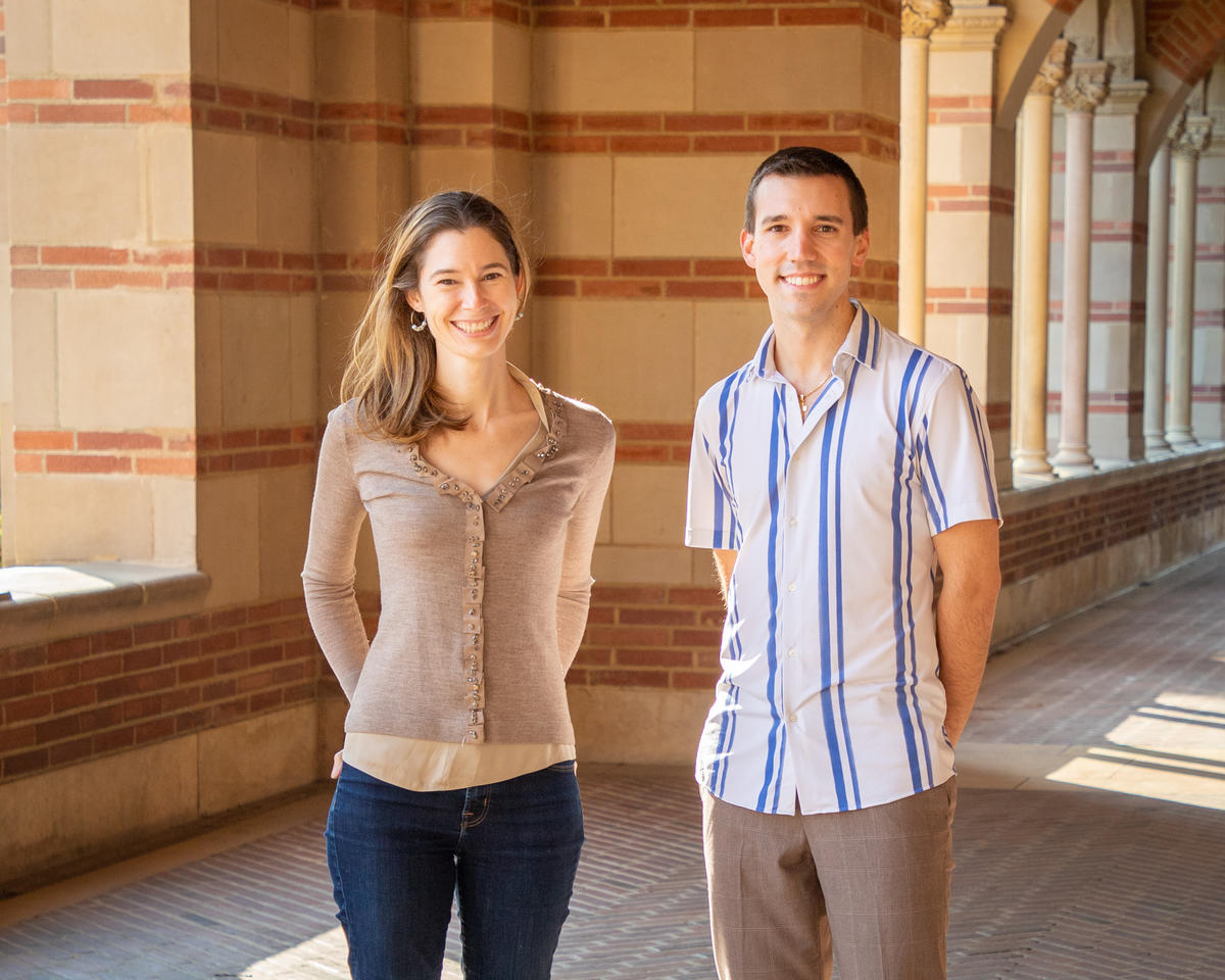 Princeton Chemistry Visiting Research Scholar Abigail Doyle and Stavros Kariofillis, lead author on the research. 